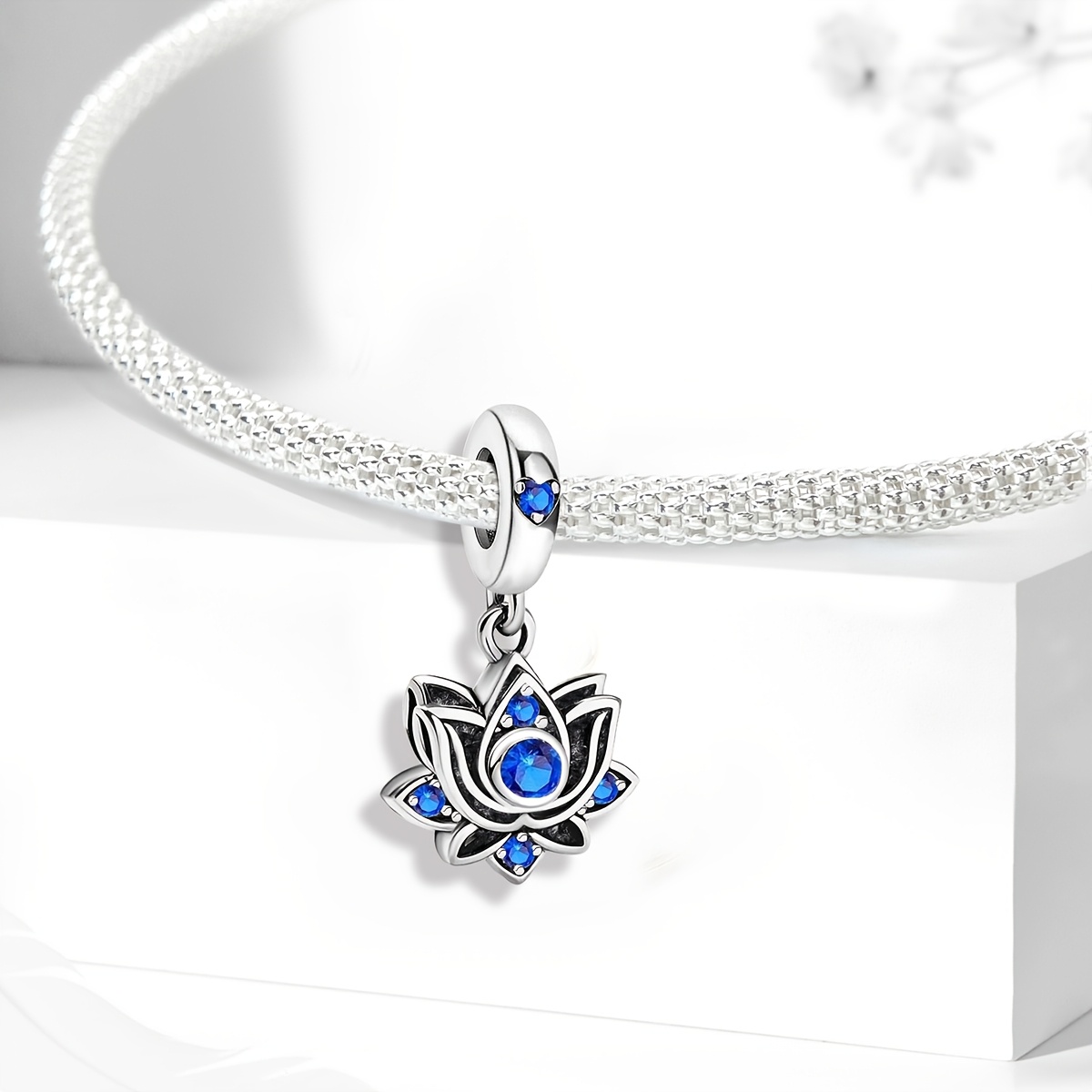 DIY 925 Silver Plated Lotus Pendant